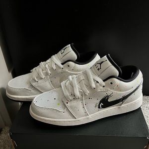 Brand New Air Jordan 1 Low SE color- sail/black-total orange. Youth Size 4.5